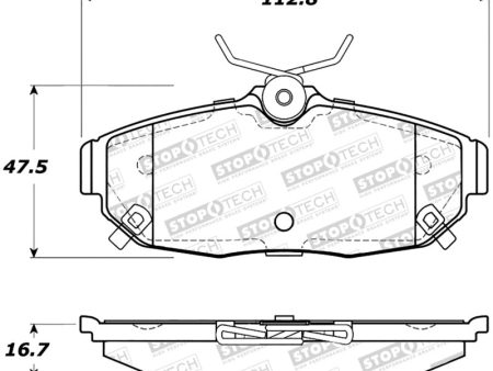 StopTech Sport Brake Pads w Shims and Hardware - Rear Fashion