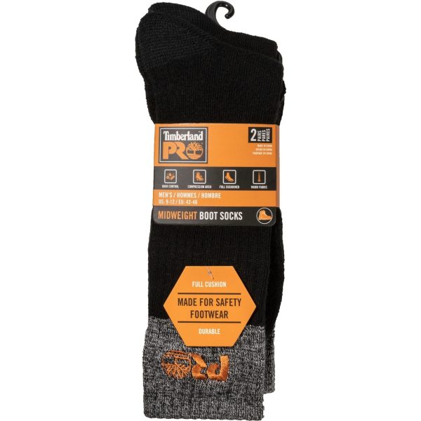 2 Pair Timberland Pro Midweight Boot Socks For Cheap