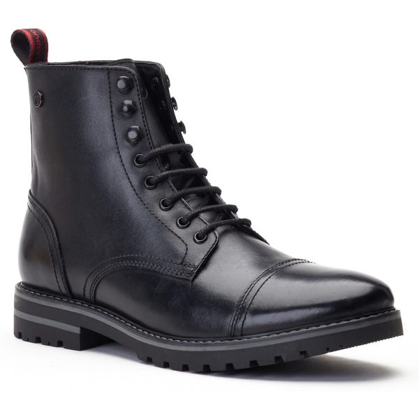 Base London Sparrow Waxy Mens Leather Lace Up Combat Boot Online Sale