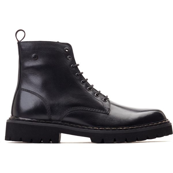 Base London Sutton Mens Leather Lace Up Combat Boot For Sale