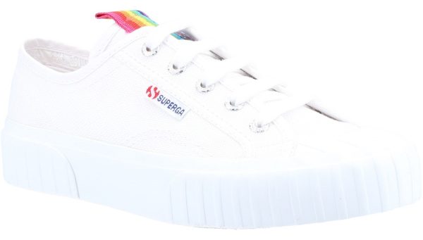 Superga 2630 Stripe Rainbow Womens Lace Up Trainer For Sale