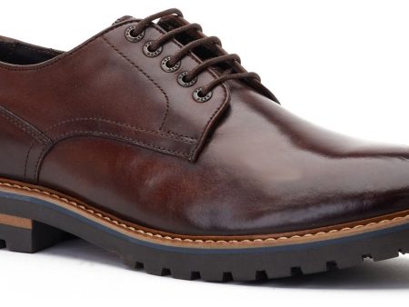 Base London Halsey Washed Mens Leather Derby Shoe Cheap