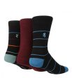 3 Pair Pringle Black Label Mens Bamboo Striped Socks on Sale