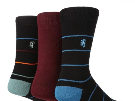 3 Pair Pringle Black Label Mens Bamboo Striped Socks on Sale