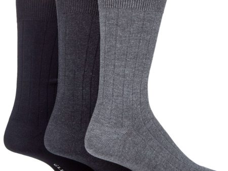 3 Pair Glenmuir Mens Bamboo Rib Socks For Cheap