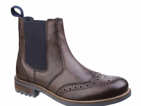 Cotswold Cirencester Mens Brogue Detail Pull On Chelsea Boot Online