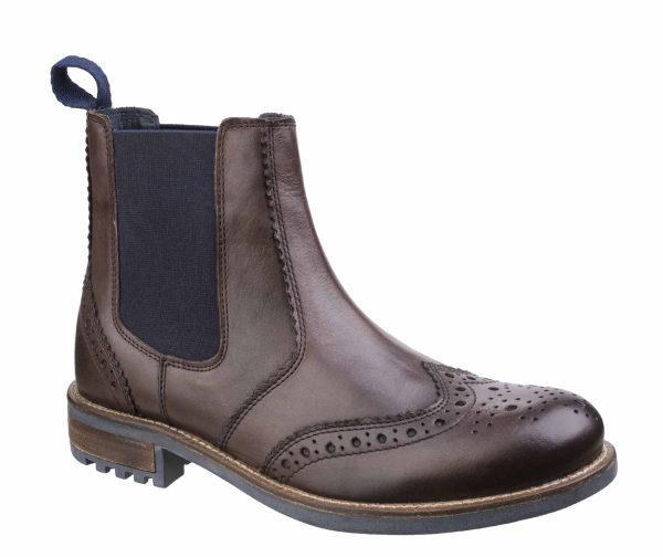 Cotswold Cirencester Mens Brogue Detail Pull On Chelsea Boot Online