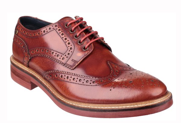 Base London Woburn Mens Brogue Detail Hi Shine Lace Up Shoe For Discount