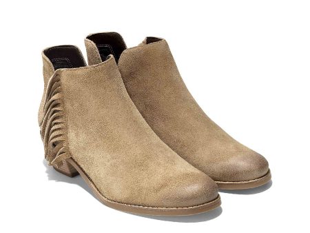 Cole Haan Abbot Fringe Bootie Womens Pull On Ankle Boot For Sale