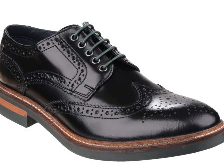 Base London Woburn Mens Brogue Detail Hi Shine Lace Up Shoe Discount